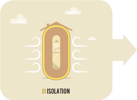 Isolation d'une maison clé sur porte Isolation d'une maison clé sur porte